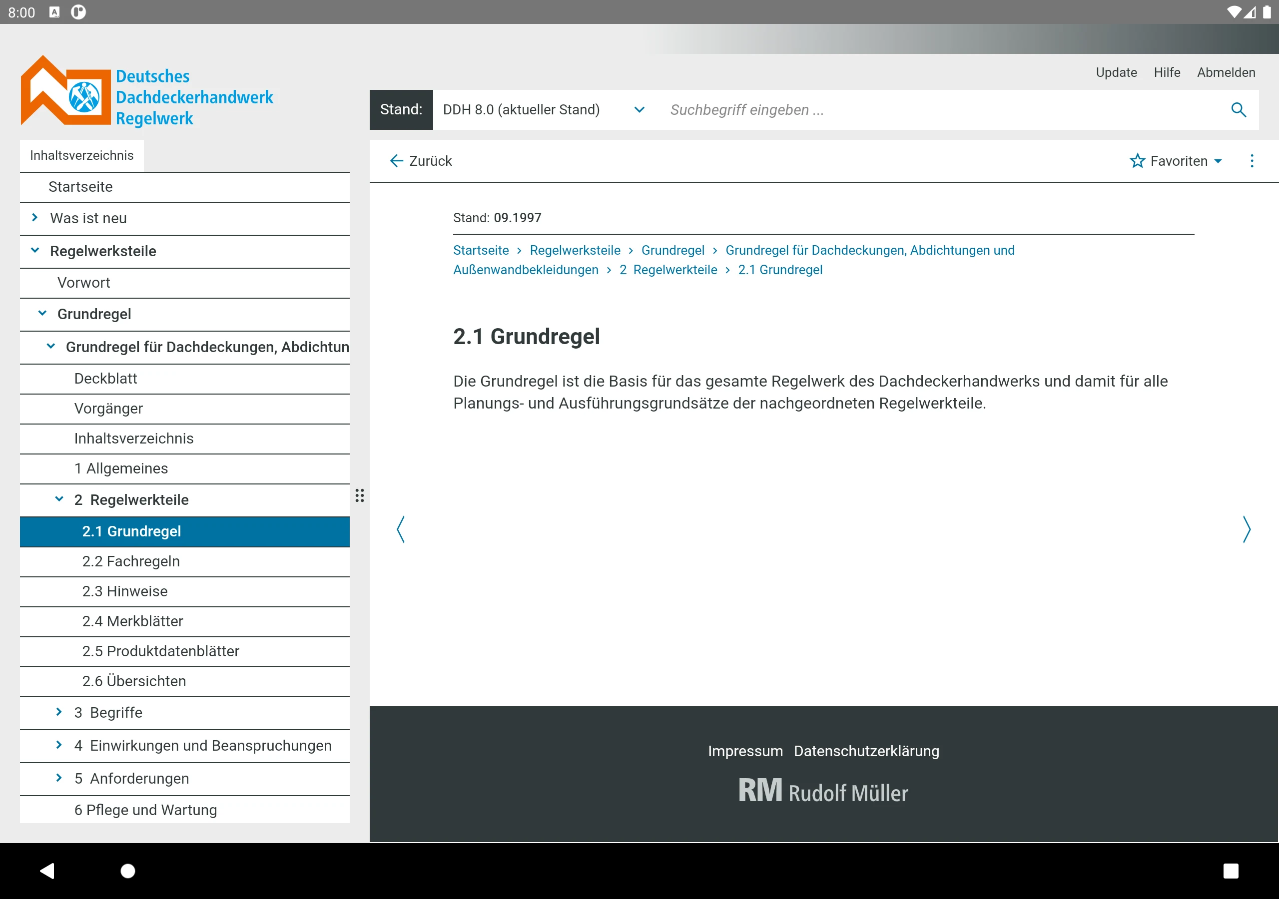 Regelwerk screenshot