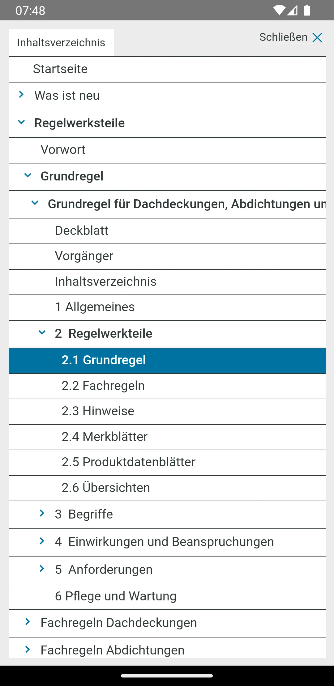 Regelwerk screenshot